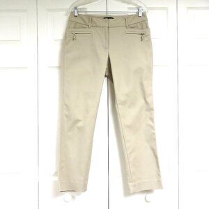 WHBM 8R Perfect Form Ankle Pants Beige Solid